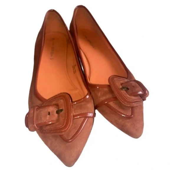 VIA SPIGA POINTED TOE ORANGE SUEDE LEATHER FLAT SIZE : 10 M - Picture 5 of 7
